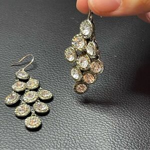 Elegant Silver Crystal Drop Earrings